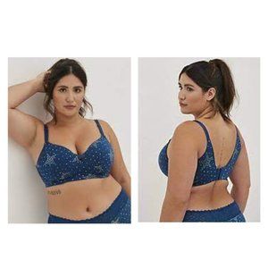 Push-Up Wire-Free Bra - Microfiber Stars Blue
